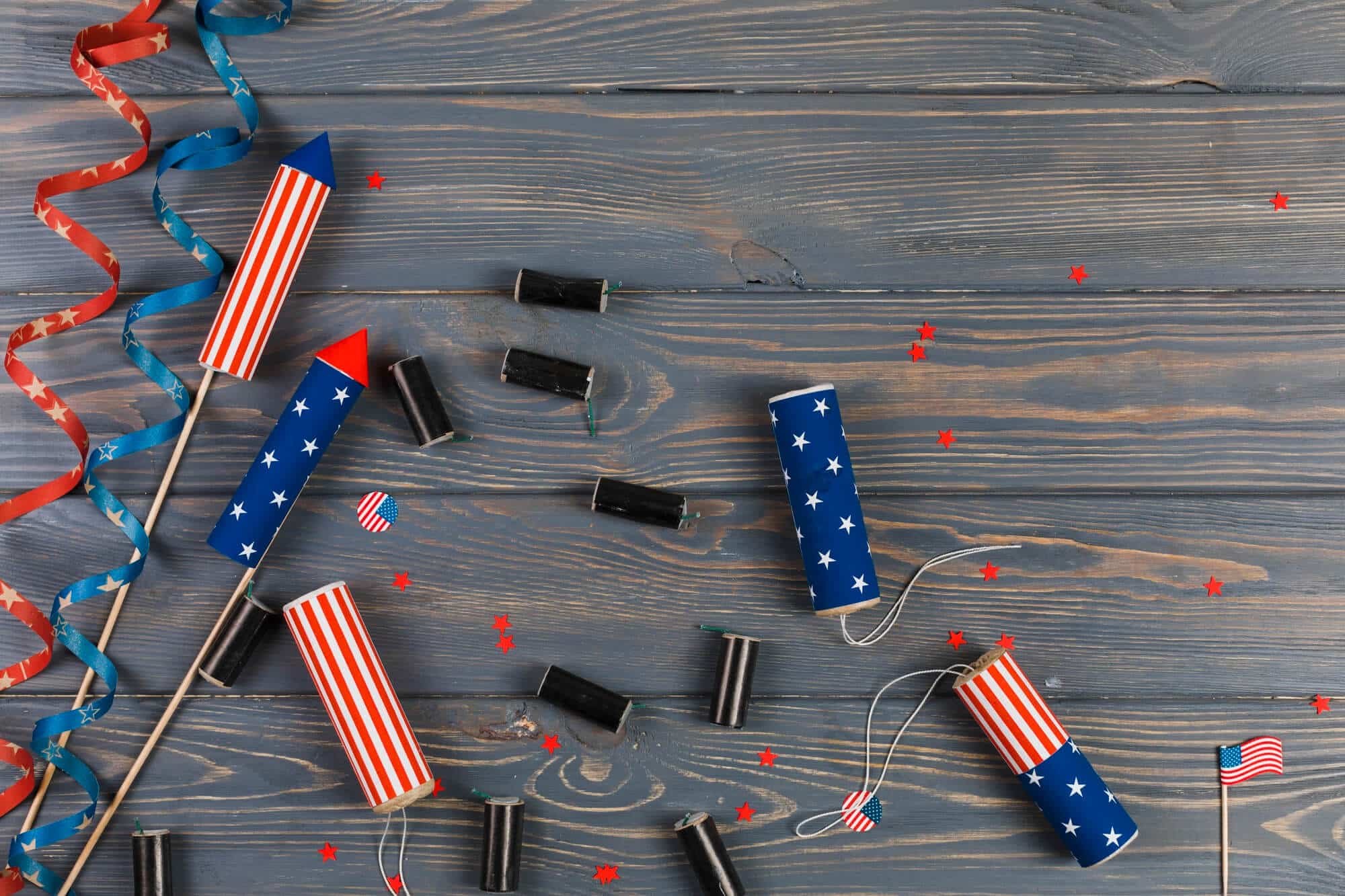 Fourth of July fireworks and décor