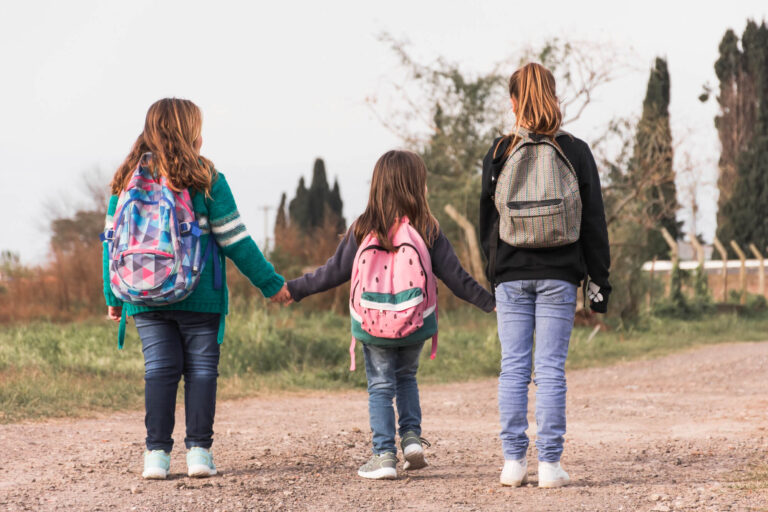 kids walking to school