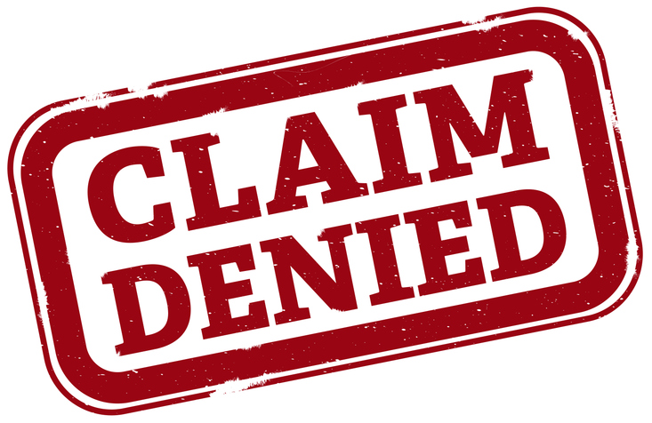 Red ‘CLAIM DENIED’ stamp symbolizing an insurance company’s refusal to pay a valid claim, representing the types of disputes attorney David Roth of Ogborn Mihm LLP handles for policyholders seeking to challenge bad faith insurance practices and recover the benefits they deserve.